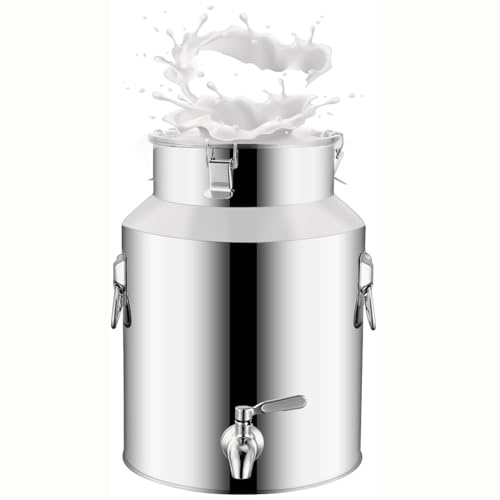 YLKJCE Bidon à Huile en Acier Inoxydable avec Robinet,Seau INOX Alimentaire avec Couvercle pour Huile Et Aliments pour Stockage(Capacity,18liter)