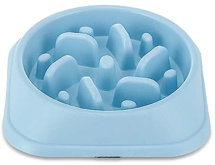 One shared home Slow Feeder Dog Bowl Anti-Choking Puzzle Dog Feeder (7.8 In) (Light Blue)