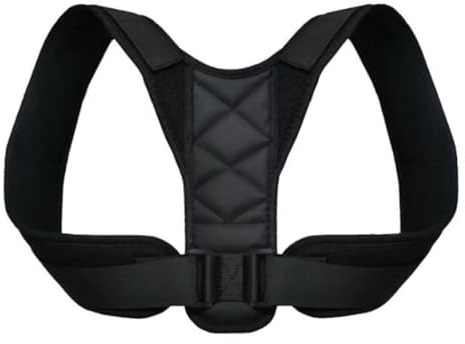 Neksong TrueFit® Posture Corrector - Adjustable Back Brace for Upper Back Pain, Neck & Shoulder Support, Posture Trainer for Men & Women (Black,L)