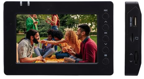 Jiawu Convertisseur Vidéo vers Numérique, Enregistreur Vidéo avec écran HD de 5 Pouces, Boîte de Capture de Vidéos 4K, Enregistrement sur Carte Mémoire et clé USB, Aucun PC Requis