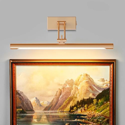 Braytron LED Spiegelleuchte Bad 40cm 8W – 3CCT Spiegel Lampe & Bilderleuchte – 700 Lumen Wandbeleuchtung für Bad, Gemälde & Bilder – Moderne Wandleuchte IP20 – Schwarz/Chrom/Gold (gold)