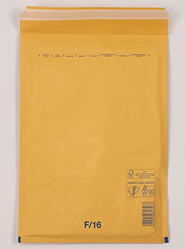 100 Stück Luftpolsterumschläge Luftpolstertaschen Versandtaschen Gr. F6 / DIN A4+ (240 x 350 mm außen) Farbe braun