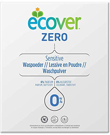 Ecover tvättpulver universal noll för 16 WL, 4 x 1,2 kg