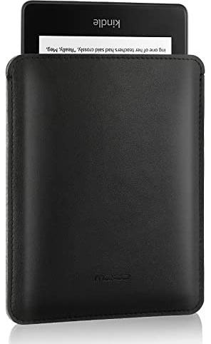 MoKo Tablet Sleeve Bag, Ultra-slim Anti-scratch PU Leather Case Cover Soft Felt Lining Protective Insert Carrying Pouch, Only Compatible with 6.8 Kindle Paperwhite 2021, Black