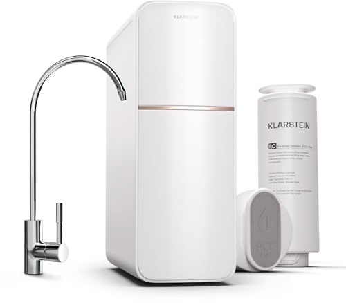 Klarstein Filtro Agua Grifo Cocina, Filtros Agua Grifo Agua Potable para Fregadero 800GPD, Compatible con Sistema Osmosis Filtración 5 Etapas, Pureza 99,99%, Filtro Grifo Cocina Casa