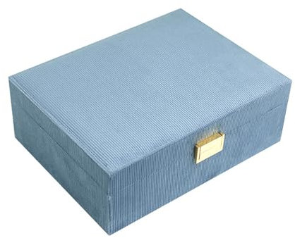 LIbgiubhy Anspruchsvolle Schmucktruhe, platzsparende Aufbewahrungsbox, mehrstufiger Plüsch-Schmuckbehälter für Damen und Mädchen