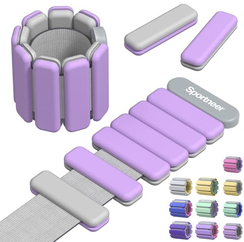 Sportneer Tragbare Gewichtsmanschetten Handgelenkgewichte Set 2er-Set (Jeweils 0,5 kg & 1 kg) für Damen und Herren für Yoga, Tanz, Barre, Pilates, Cardio, Aerobic, Walking