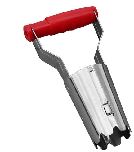 Generisch Plantador automático, accesorio de jardín ideal para colocar bulbos, con disparador automático y escala de profundidad, ayuda para plantar de acero de calidad, rojo, 23 cm