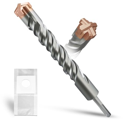METOTY SDS Plus Drill Bit 30 mm x 260 mm, with 4 Carbide Cutting Edges, Head with Coating, Masonry Drill, Hammer Drill, Concrete Drill, for Stone, Concrete, Natural Stone, Brick Wall