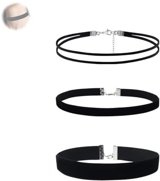 AzureRay Collier Ras De Cou Femme Lot De 3 Choker Femme Velours Noir Style Classique Élégant Pour Tenue Quotidienne Accessoire De Mode Réglable