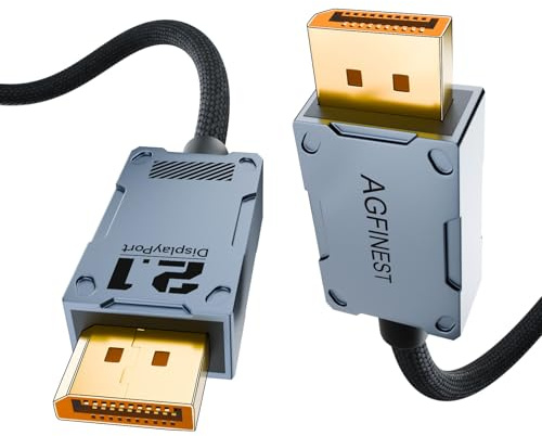 80Gbps Câble DisplayPort 2.1 2M - [Certifié VESA] DP80 16K@60Hz/8K@120Hz/4K@240Hz UHBR20 HDR10+ DSC1.2a rétrocompatible DP2.0/DP1.4 FreeSync G-Sync pour PC TV Moniteur de Jeu RTX 50Series RX7900