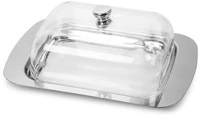 Beurrier Boîte de rangement for beurre, beurrier en acier inoxydable avec couvercle, récipient for salade de beurre, assiette à fromage, vaisselle de cuisine de restaurant Récipient à beurre