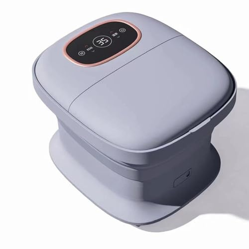 Foot Spa, Massaggiatore Piedi，Pediluvio Pieghevole，Pediluvio Idromassaggio Elettrico，Per Piedi Funzioni Idrobolle, Raggi Infrarossi, Calore，con Massaggio Vibrante Rilassante(Gray)