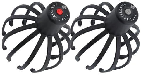 Massager Del Cuoio Capelluto Elettrico Di Polpo - Dispositivo Di Vibrazione Wireless Con Teste Di Massaggio A Silicone Morbido | Massaggio Del Cuoio Capelluto Rilassante | Ricaricato, Utile, Per L'uff