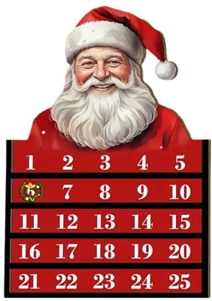 Tyinerc Adventskalender, festlig leksak i trä med 24 dagars display