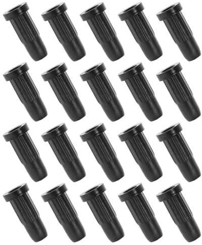LALAFINA 20 Manchons de Fixation en Plastique Noir pour Roulettes de Chaise Pivotante 8x38mm, Installation Facile, Protection pour Pieds de Fauteuil de Bureau
