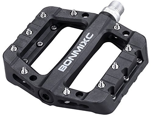 BONMIXC Rennradpedale 9/16 Zoll Plattform Nylon Fahrradpedale Cr-Mo Spindel Abgedichtetes Lager DH BMX Mountainbike Pedale (Schwarz)