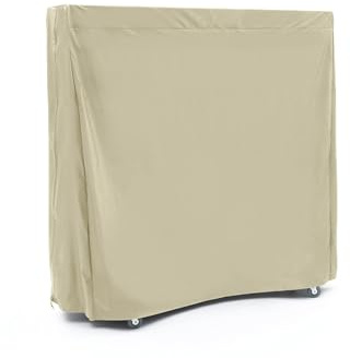 Covermates Elite Upright Ping Pong Table Cover – Water-Resistant All-Weather Folding Table Cover with Zipper & Buckle Straps, Indoor Outdoor Table Tennis Protector, 60W x 28D x 60H, Khaki