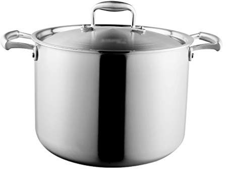Ollas Rectas-Stock Pot, 18-10 Acero Inoxidable Espesado Olla De Sopa/Olla De Cocina, (24 Cm), Para Cocina De Gas/Cocina De Inducción