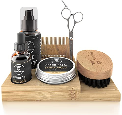 Striking Viking Bamboo Beard Caddy for Men - 7.3 in x 4.5 in x 1 in - Portable Grooming Caddy Organizer for Beard Balm & Oil Products