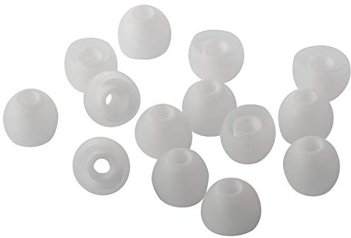 Xcessor 7 Pairs (14 Pieces) of Silicone Replacement In Ear Earphone Earbuds. Replacement Ear Tips for Popular In-Ear Headphones. (L, Transp/White), CG00766