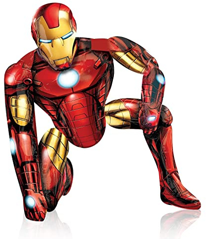 Superheld Iron-man Luftballons, Folienballon Deko Geburtstag, Superheld Heliumballon, Airwalker Folienballon, 55 x 63 cm