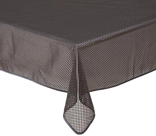 Gartentischdecke Tischdecke Weichschaummaterial Karo einfarbig rutschfest wetterfest 7 Farben und Größen Grau 140x180 cm oval