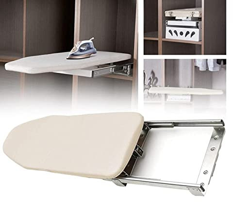 Table à repasser Planche à Repasser Pliable pour Meuble, Table de Repassage avec Housse, Table à Repasser rétractable à Repasser rétractable Placard à Retirer dans l'armoire Facile à Installer Compact