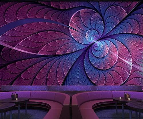 Fototapete 3D Lila abstrakte Blume 400 cm B x280 cm H Vlies Tapeten Wandtapete XXL Moderne Wanddeko Wohnzimmer Schlafzimmer Büro Flur