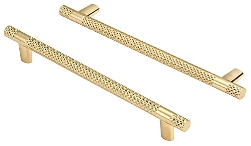 6 Stück Schrankgriffe Küchengriffe Gold 192mm lochabstand Gold Griffe für Küchenschränke Gold Möbelgriffe Edelstahl Griffe Küche Griffe Möbel Türgriffe Küche