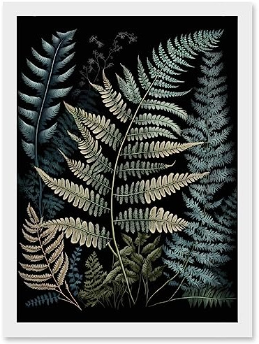 Artery8 Fern Frond Species Detailed Botanical Illustration Artwork Framed A3 Wall Art Print