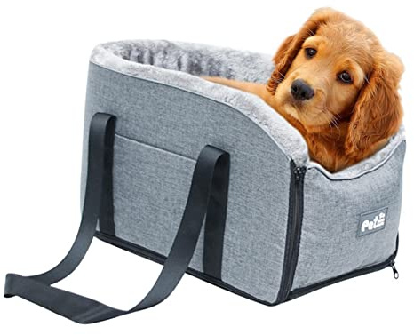 Moxeupon Hund Konsole Autositz - Hunde Autositz Für Kleine Mittlere Hunde Vordersitz & Rückbank, Portable Haustier Armlehne Autositz Waschbar Hund Katze Booster Sitz Hundekorb Auto Rücksitz