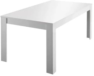 PRICE FACTORY just for you Table Extensible 137x90, Collection Fall, Couleur Blanc laqué Brillant