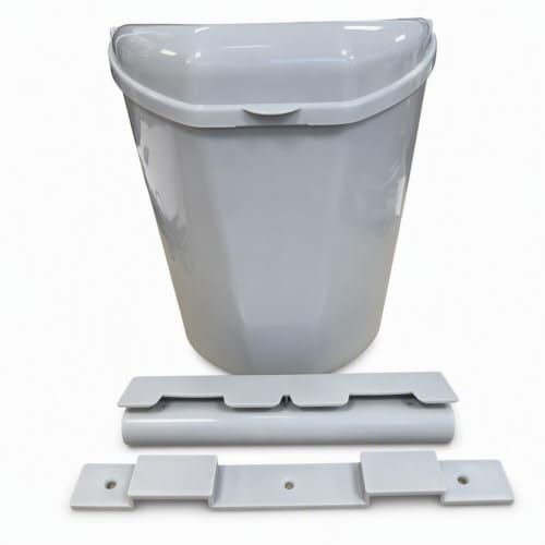 Liberty Leisure 6L Caravan Door Bin with Bracket, Grey Plastic Motorhome | Measures 29.5 × 16 x 26.5 cm. Flat-back plastic design with an odour-blocking lid. Ideal for campervan kitchens and RV homes