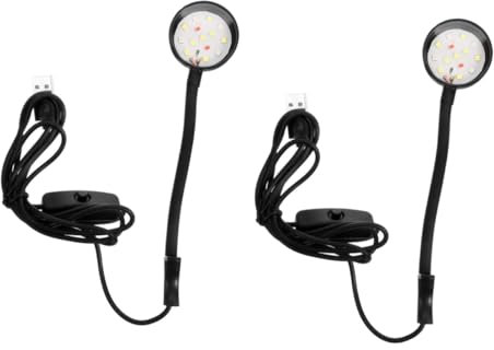 BESPORTBLE 2stücke Klemm- Aquariumbeleuchtung Verstellbare Wasserdichte Fischbeckenlampe Mit Usb- Für Pflanzenphotosynthese Und Dekorative Im Kleinen Aquarium