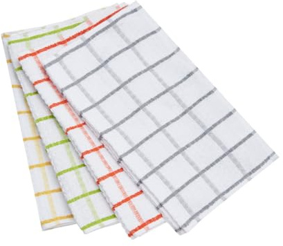 Charlotte Andersen Jumbo Kitchen Tea Towels 4 Pack Cotton Blended Quality Dish Cloths Quick Dry, Absorbent and Machine Washable 78cm x 44cm
