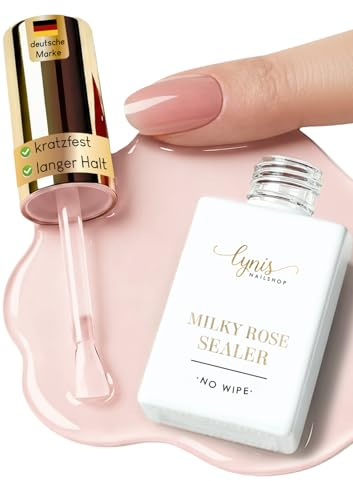 Milky ROSE Sealer als Milchiger Rosa Versiegler für Nägel 10 ML mit Effekt als Top Coat UV Gel Überlack ohne Schwitzschicht · Lynis-Nailshop.de