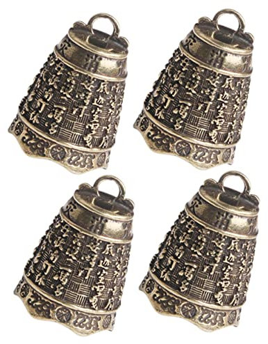 PHENOFICE 4stücke Vintage-glockenanhänger Für Schlüsselanhänger Diy-bastelanhänger Messing-glocken-accessoires Zum Selbermachen Und Dekorieren