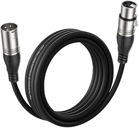 EBXYA Cavo XLR per microfono 3M - Premium 3 pin, simmetrico XLR maschio a femmina, cavo microfono DMX, cavo patch XLR