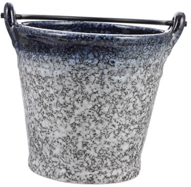 OFFSCH Ceramic Snack Container and Beer Ice Bucket 430ml Double-Walled Insulated for Parties Lid and Ice Tong for Home Bars and Outdoor Gatherings