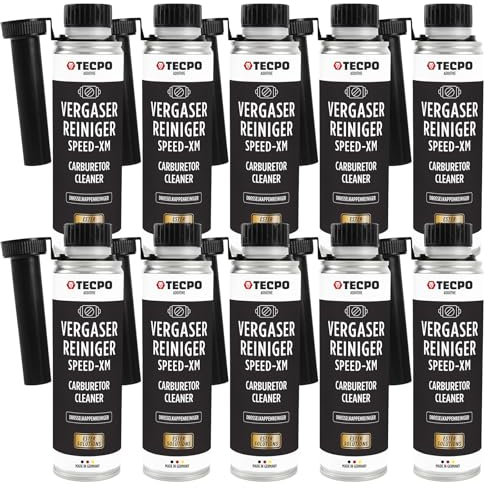 TECPO 10x Vergaserreiniger, 300ml Ester Speed-XM Additiv Drosselkappen Reiniger für PKW Benzinmotoren (10er-Pack)