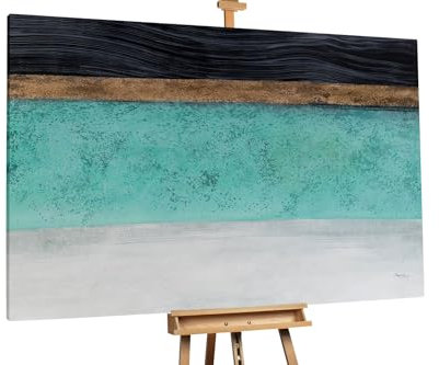 KunstLoft Ölgemälde 'Levels of Time' 180x120cm | Original Handgemalte Gemälde | Modern | Blau | Leinwand-Bild Ölgemälde einteilig groß | Modernes Kunst Ölbild