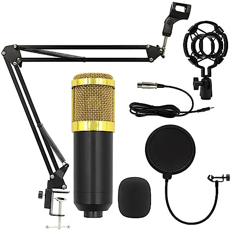 Kit completo per podcast, Kit microfono a condensatore professionale V8 Scheda audio Karaoke con supporto for microfono Condensatore USB MIC Live Streaming(BM800)
