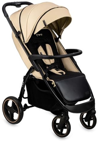 MoMi MIYA EVA, Kinder-Buggy Kinderwagen ab dem 6. Monat (bis 22 kg), regulierbarer 5-Punkt-Sicherheitsgurt, Einkaufskorb, Fußsack, Getränkehalterung, Regenschutz und Insektenschutz