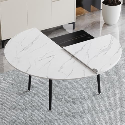 Labasuan Piano tavolo rotondo pieghevole sostituibile, piani tavolo da pranzo pieghevoli a 4 ante, prolunga per tavolo senza gambe, piano tavolo in legno(120cm/47in)