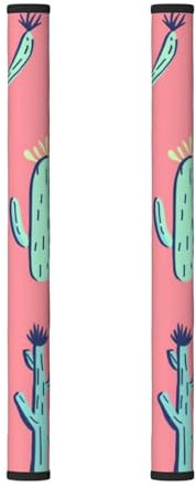 Bedbliss Set di 2 coperture per maniglie del frigorifero con stampa di cactus rosa, per elettrodomestici da cucina, proteggono il frigorifero dalle macchie di impronte digitali