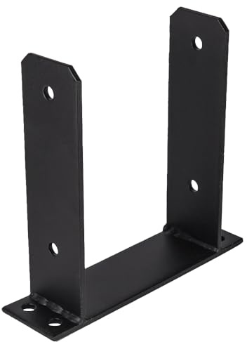 Heavy Duty Black Galvanised Bolt Down Pergola Post Support | Post Anchor Bracket | Fence Post Support Base (150mm)