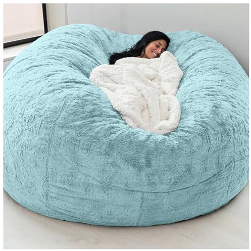 Fodera per pouf da 6 piedi, fodera per poltrona a sacco per adulti e bambini senza imbottitura, lavabile in lavatrice, cuciture doppie, adatta per camera da letto e dormitorio