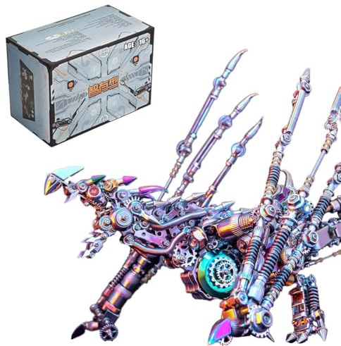 3D Drachen Metall Puzzle, Mechanisches Metal Thunder Pterosaur Modell Dinosaur Puzzle Building Set, Steampunk Sammelbare & Deko Geschenk, 1390+ Teilen