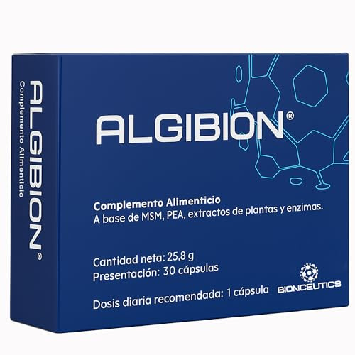 ALGIBION® Suplemento 100% Natural Analgésico y Antiinflamatorio | con PEA, MSM, Harpagofito, Boswellia y Enzimas Naturales | Reduce la Inflamación, Alivia el Dolor y Favorece la Recuperación Muscular
